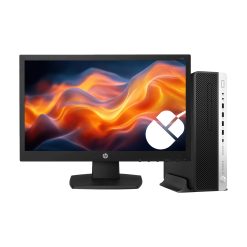 Pc Hp 600 g4 core i5 8a gen + disco SSD NVME 256gb + 16gb ram + Monitor 19"